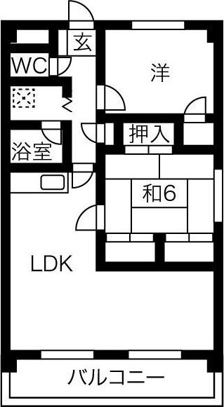 メゾンド・フルール(2LDK/1階)の間取り写真
