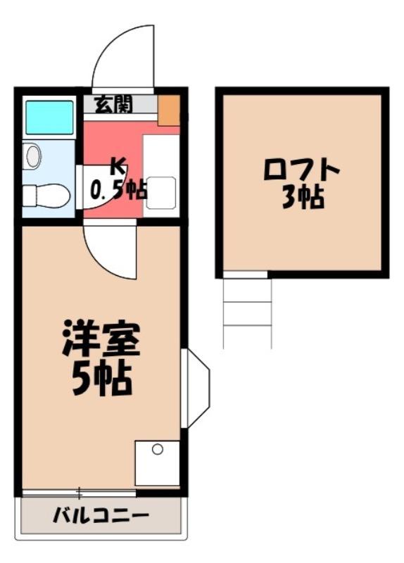 リコリスA(1K/2階)の間取り写真
