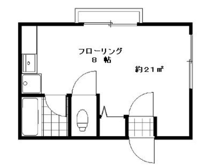 SKハイム(ワンルーム/2階)の間取り写真
