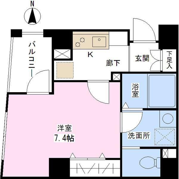 カージルビル(1K/3階)の間取り写真