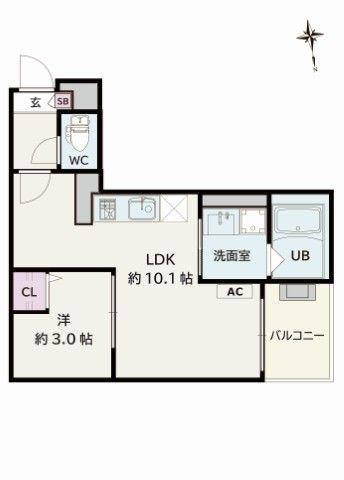 JACK MEIKOI(1LDK/1階)の間取り写真