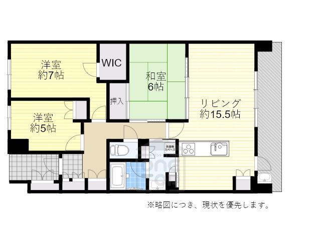 ジオ千里桃山台 1番館(3LDK/12階)の間取り写真
