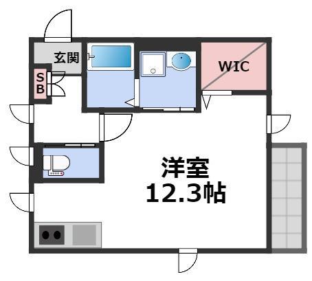 ディアコートK(ワンルーム/1階)の間取り写真