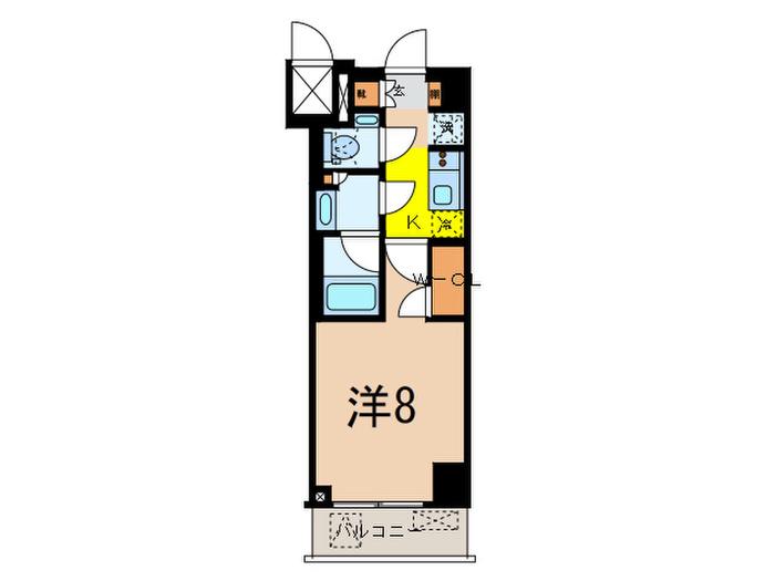 ザクラス南麻布(1K/7階)の間取り写真