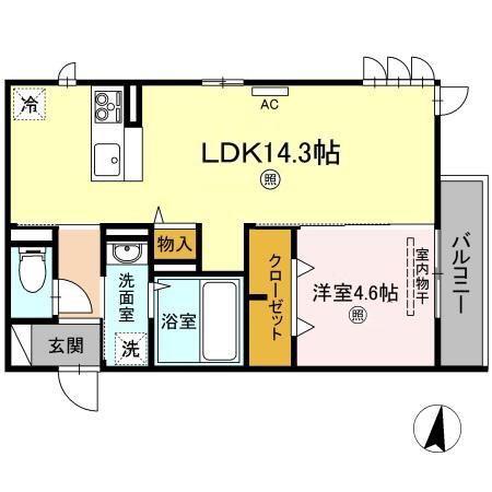 アリエッタ(1LDK/3階)の間取り写真