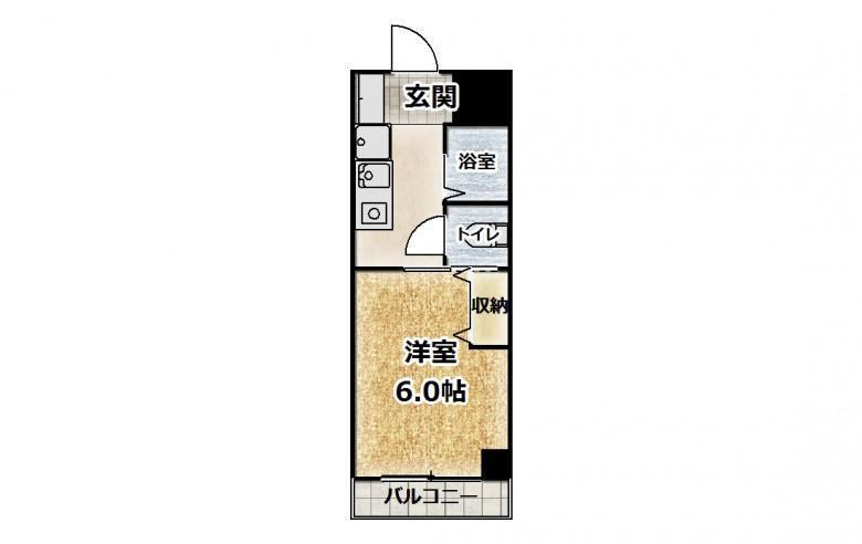オリーブビューみふね3(1K/4階)の間取り写真