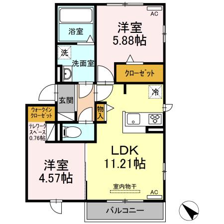 サクセスVIVII(2LDK/3階)の間取り写真