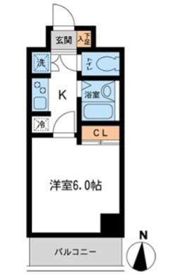 グローバン森下(1K/4階)の間取り写真