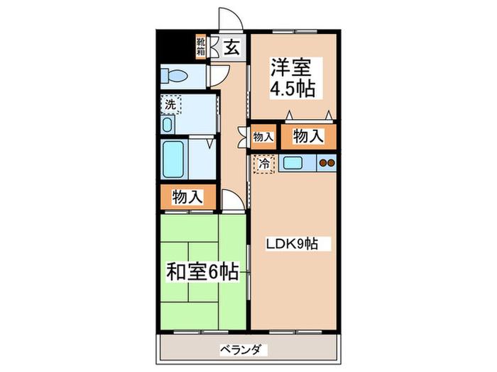 第5中島ビル(2LDK/5階)の間取り写真