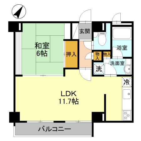 マークハーゲン(1LDK/2階)の間取り写真
