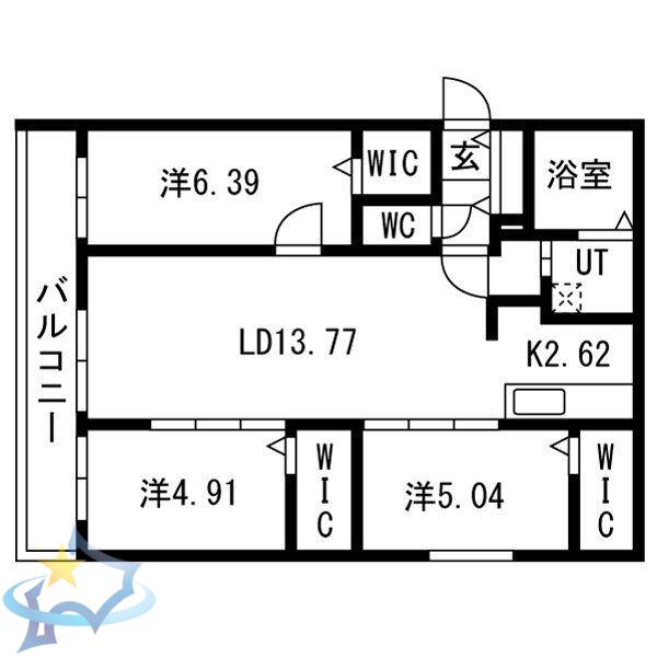 CIEL幌平橋(3LDK/2階)の間取り写真