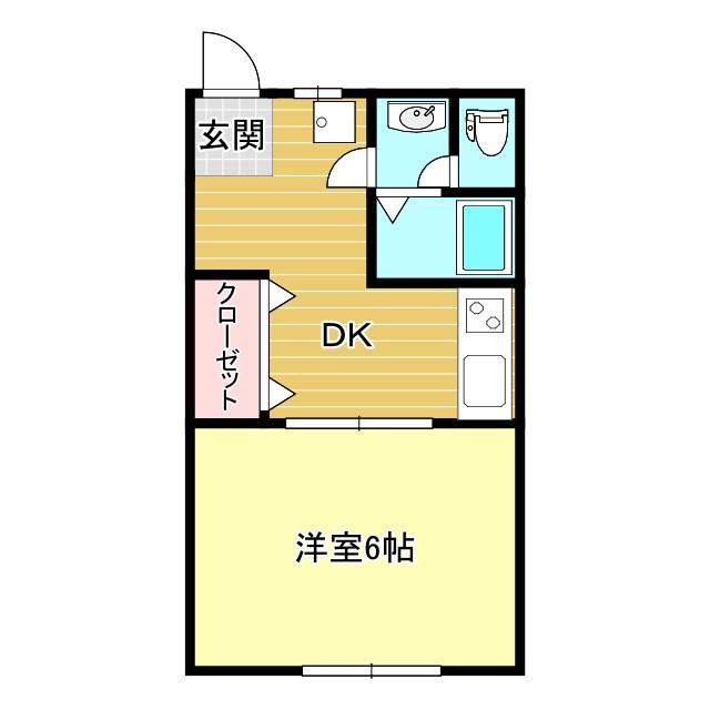 ハイツ司(1DK/1階)の間取り写真