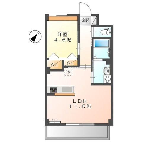 グランルミエール(1LDK/3階)の間取り写真