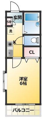 シャトーセブン(1K/3階)の間取り写真
