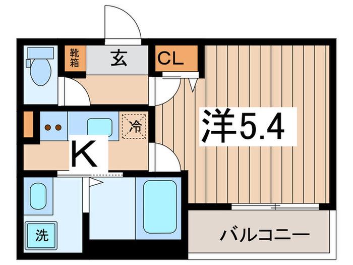 ベイルーム大和南(1K/2階)の間取り写真