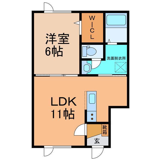 LIFE・V(1LDK/2階)の間取り写真