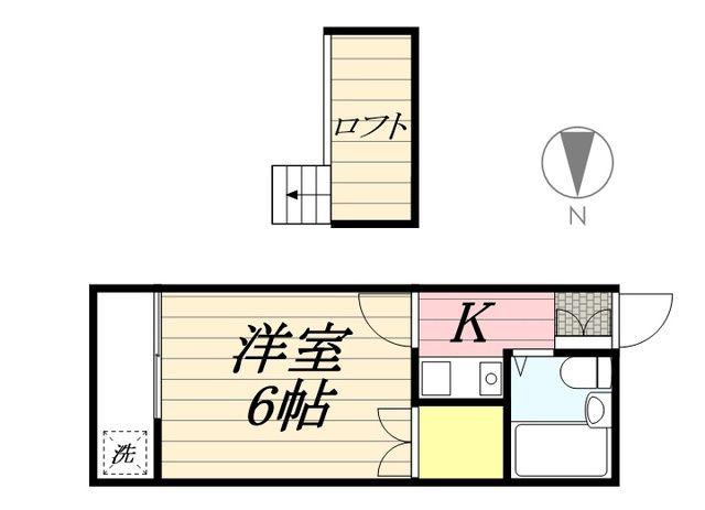 プラザ日前宮(1K/2階)の間取り写真
