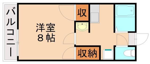 グリーンヒルズ香椎(1K/3階)の間取り写真