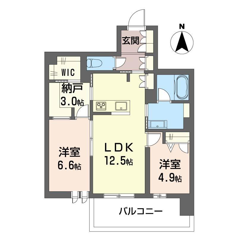 西武池袋線 富士見台駅 徒歩12分 3階建 新築(2LDK/2階)の間取り写真
