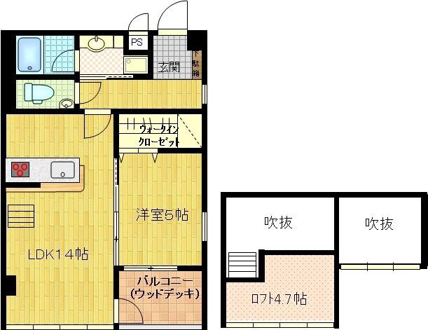 ソル・レヴェンテ(1LDK/5階)の間取り写真