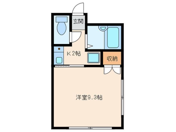 高見ビル(1K/2階)の間取り写真