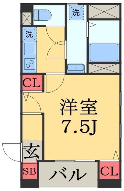 EMPEREURFERアイ(1K/3階)の間取り写真
