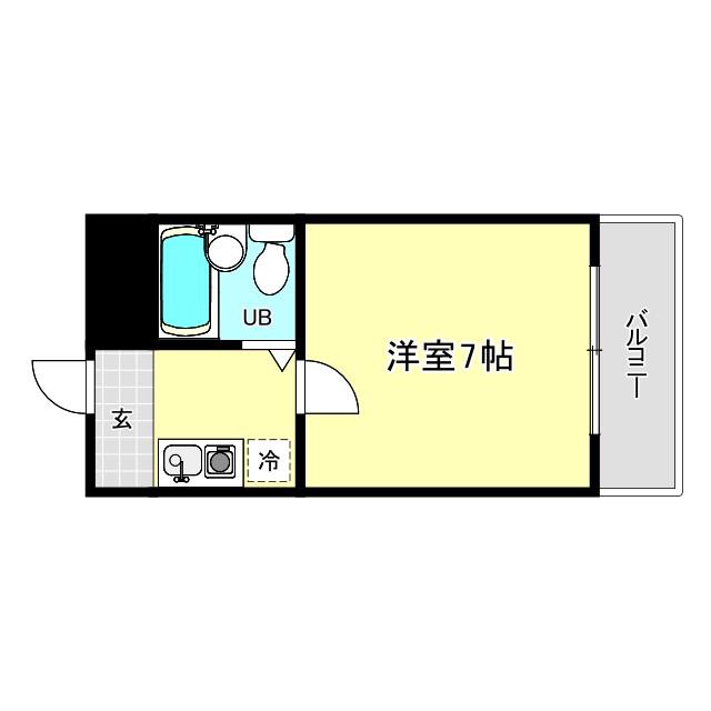 クリオフクシマ(1K/4階)の間取り写真