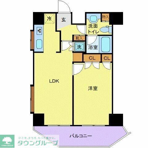 スペーシア池尻大橋(1LDK/6階)の間取り写真