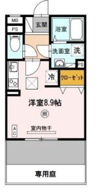 メゾンQ(ワンルーム/1階)の間取り写真