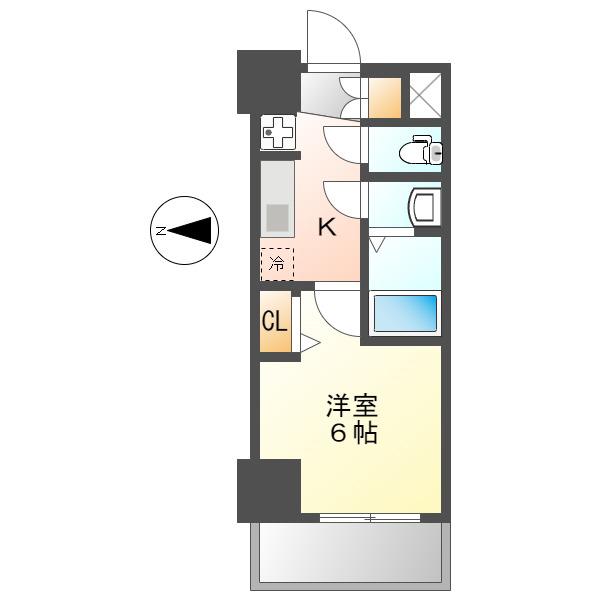 MAXIV名古屋(1K/14階)の間取り写真