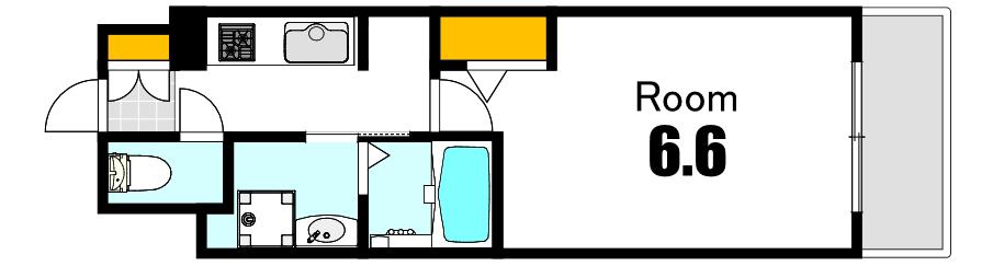 S-RESIDENCE国泰寺町一丁目(1K/13階)の間取り写真