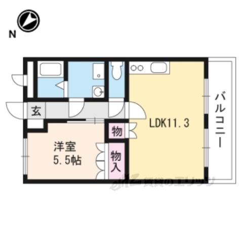 プランドール淀(1LDK/1階)の間取り写真