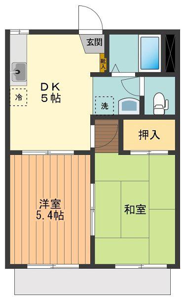 グリーンハイツ(2DK/1階)の間取り写真