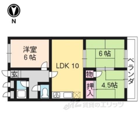紀之國屋ビル(3LDK/4階)の間取り写真