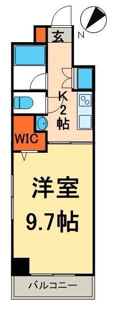CITY SPIRE蔵前(1K/10階)の間取り写真