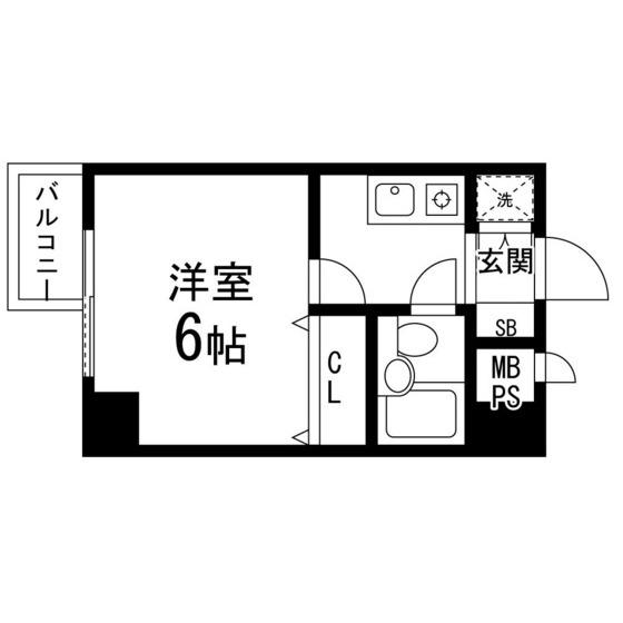 チサンマンション大町・餅忠ビル(1K/5階)の間取り写真