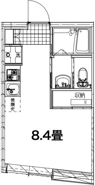SUERTE府中(ワンルーム/2階)の間取り写真