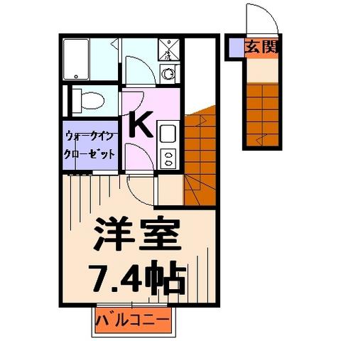 アムールエクセランIII(1K/2階)の間取り写真