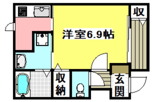 PLACIDE(1K/1階)の間取り写真