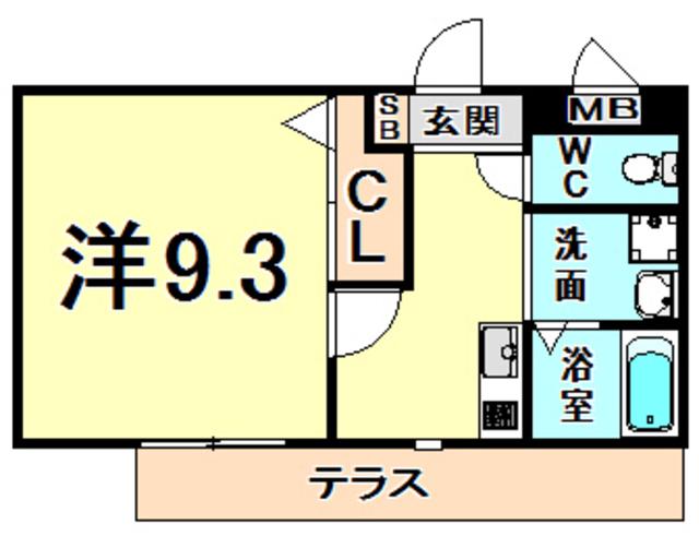 SHIKOKU VIII(1K/1階)の間取り写真