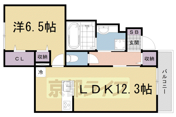 CASA FELICEII(1LDK/1階)の間取り写真
