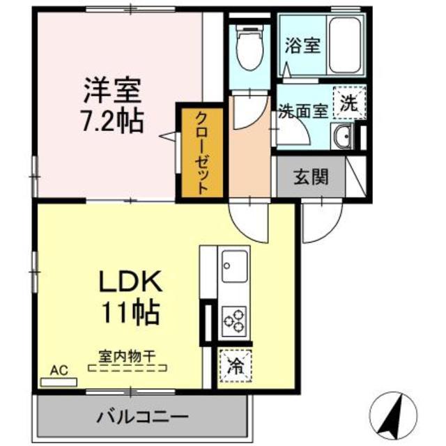 プランドールAI(1LDK/2階)の間取り写真