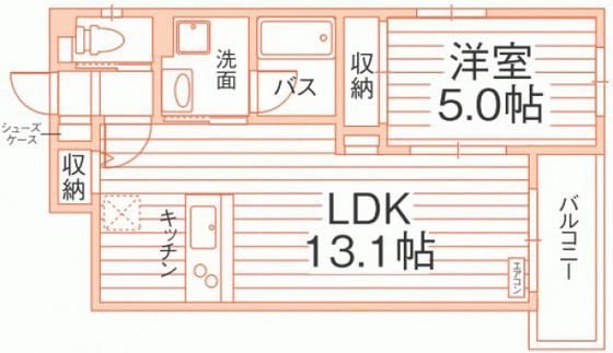 シリウス・T(1LDK/2階)の間取り写真