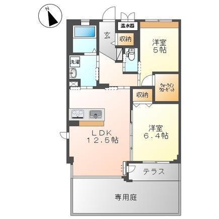 アリビオ(2LDK/1階)の間取り写真