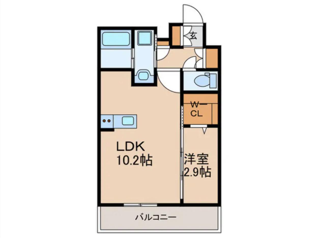 エンクレスト天神PORT(1LDK/2階)の間取り写真