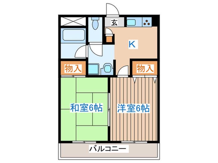 シティパル田子(2K/3階)の間取り写真