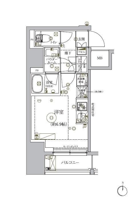 RELUXIA品川西大井(ワンルーム/6階)の間取り写真