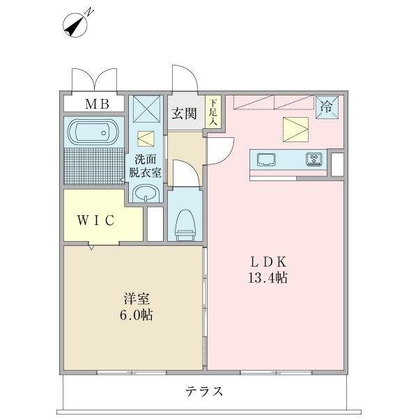 PARCO GRUS(1LDK/1階)の間取り写真