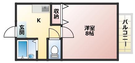 ベルハウス(1DK/1階)の間取り写真