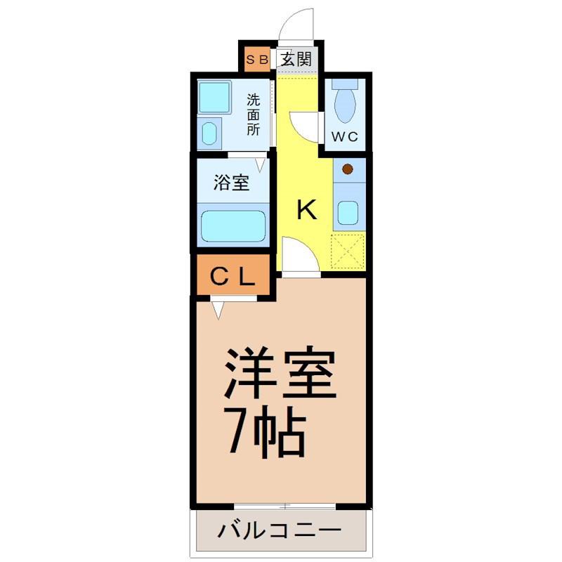 エトワール(1K/6階)の間取り写真